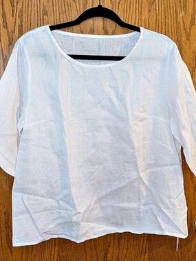 White Linen Blouse NWT